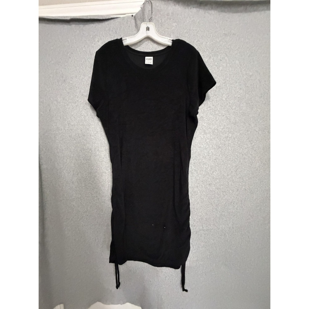 PINK Victoria's Secret Dress Womens XXL Black Ruched T Shirt Short Jersey